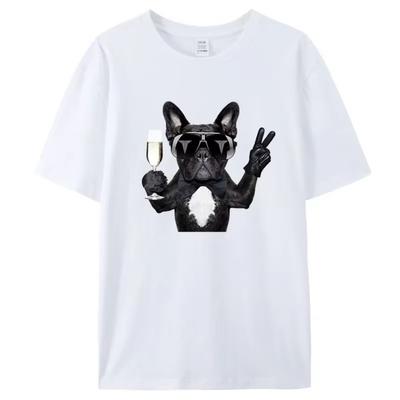 Herren Sommer Bulldogge Buchstabenprint Luxus Kurzarm T-Shirt Sommer Street Fashion T-Shirt