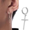 Hip Hop Punk Cross Stud Earrings Personality Trendy Jewelry For Men And Women
