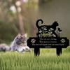 Cat Grave Marker Outdoor Memorial – 12in Metal Pet Memorial Plaque with Garden Cat Silhouette, Weatherproof Headstone for Yard or Indoor Tribute,