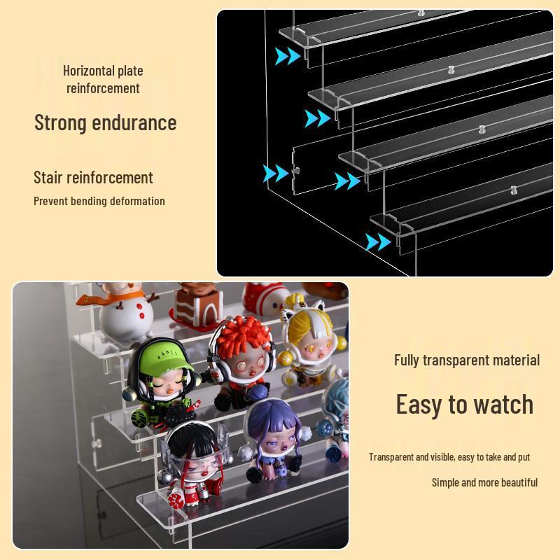 Transparent Multilayer Acrylic Display Stand for Figurines and Dolls