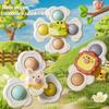 A Set of Three Cartoon Animal Suction Cup Spinning Tops for Babies, Designed To Enhance Hand-Eye Coordination During Early Education