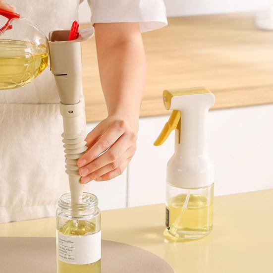 Entonnoir en Silicone pour Cuisine, Entonnoir à Huile Pliable avec Bec Flexible, Ajustement Universel pour Bouteille pour Remplir Huile Sauce, Outil de Versement Anti-fuite