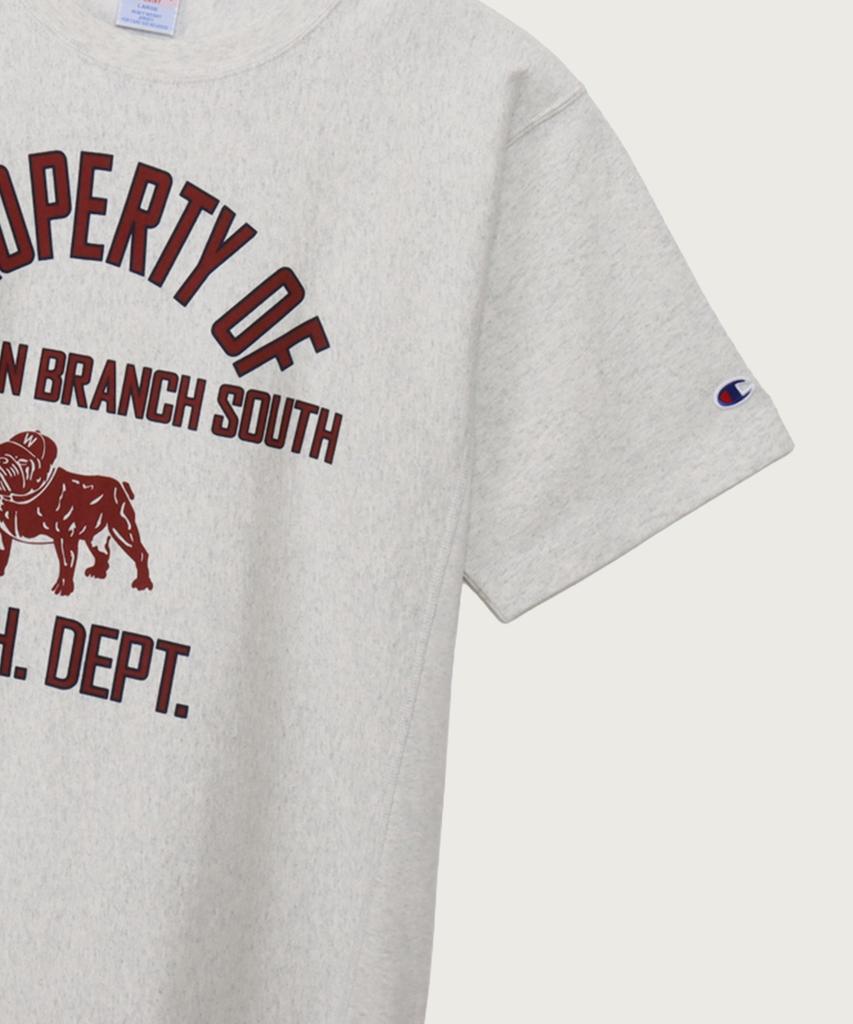 CHAMPION Reverse Weave College Graphic Short Sleeve T-Shirt Oatmeal