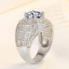 Full Diamond Plating 18k Platinum Gold Inlaid With Vermiculite Ring