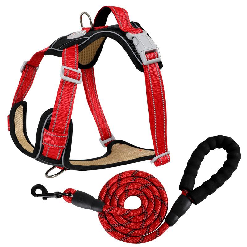 Reflective Dog Harness and Leash Set chest girth36-50CM