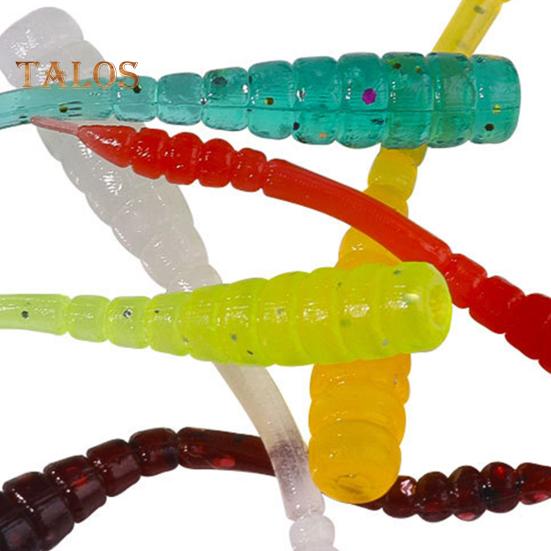 50 Teile/satz 4CM/0,4G Weicher Wurm Köder Realistische Bionic Spiral Maggot Künstliche Bunte Wurm Köder Süßwasser Salzwasser Angeln zubehör