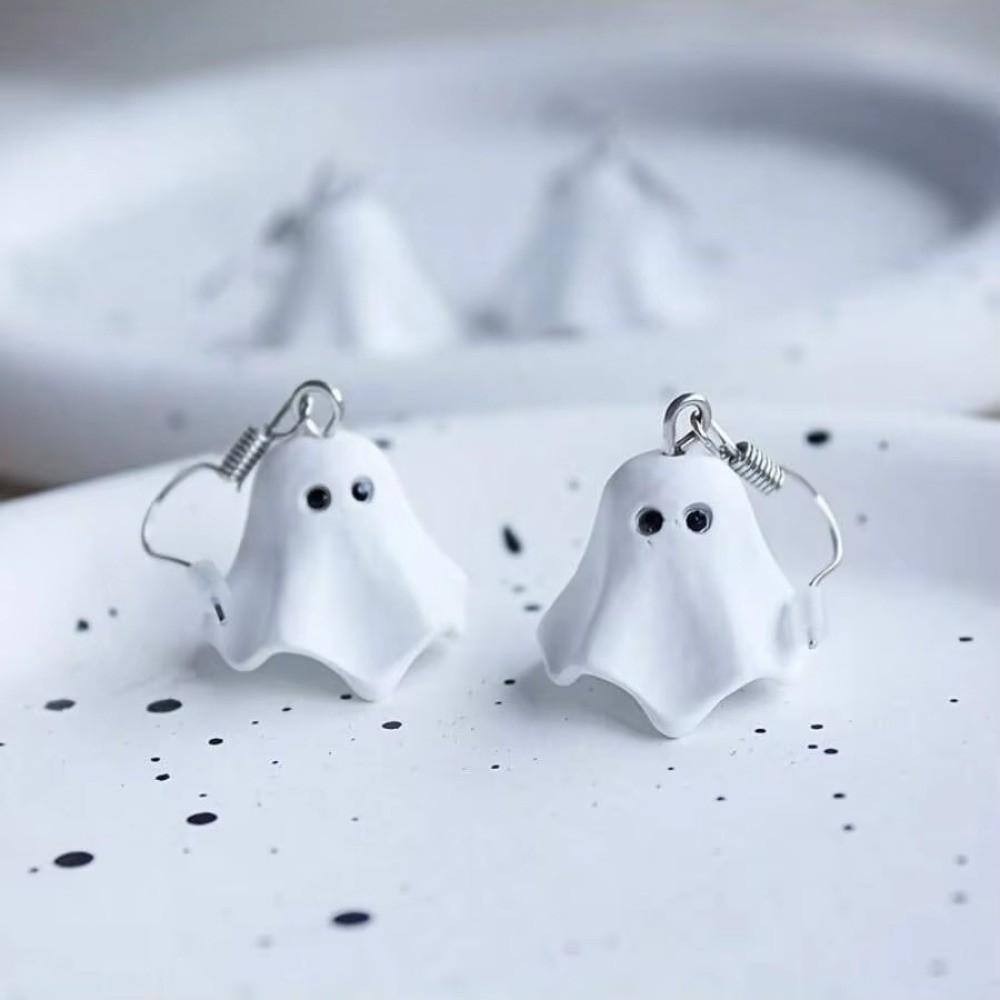 White Ghost Drop Earrings Zinc Zinc Alloy Women Necklace Fashion Halloween Earrings  Stage Performances