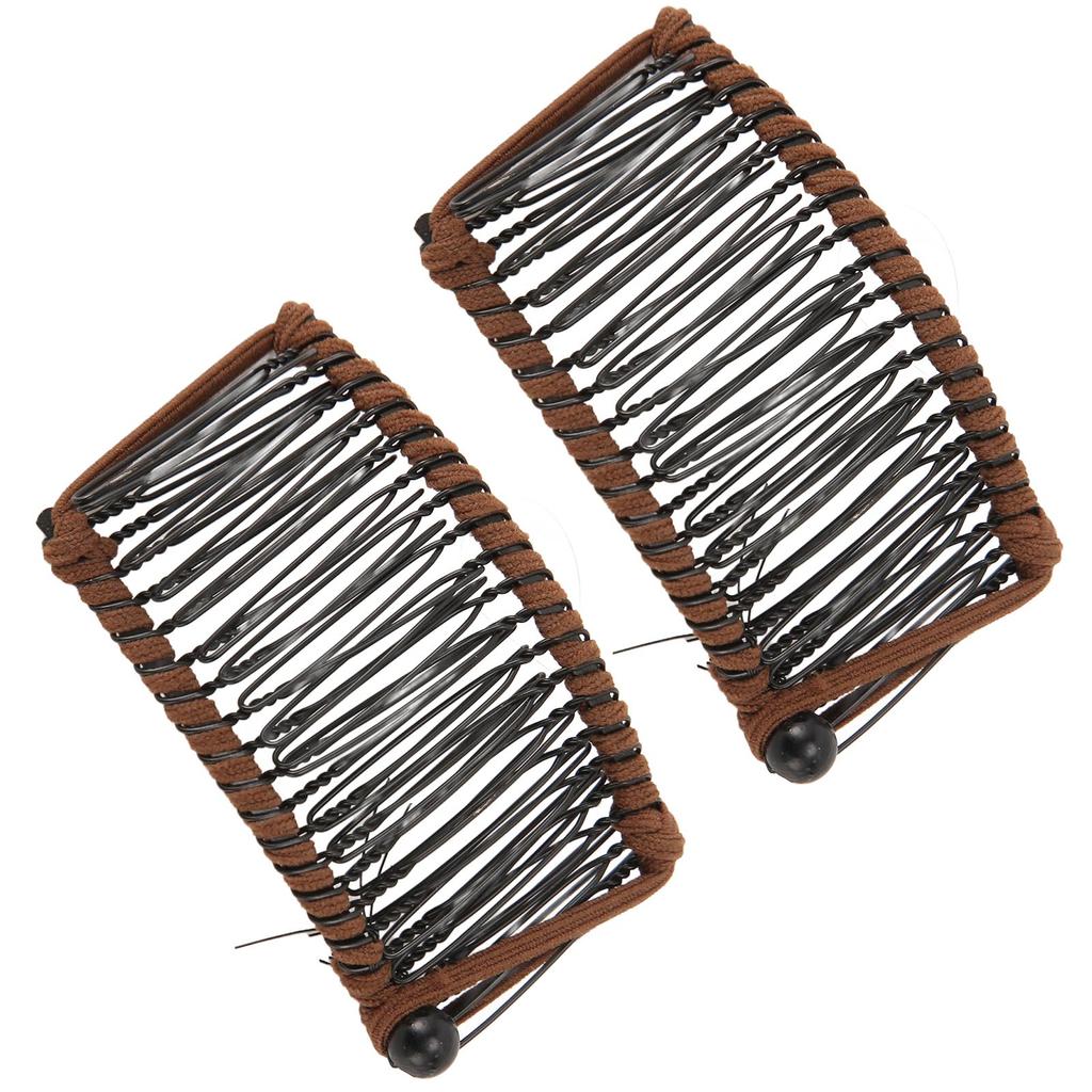 2Pcs Banana Hair Clips Metal Woven Thread Easy Simple Stylish Vintage Clincher Comb for Travel Family