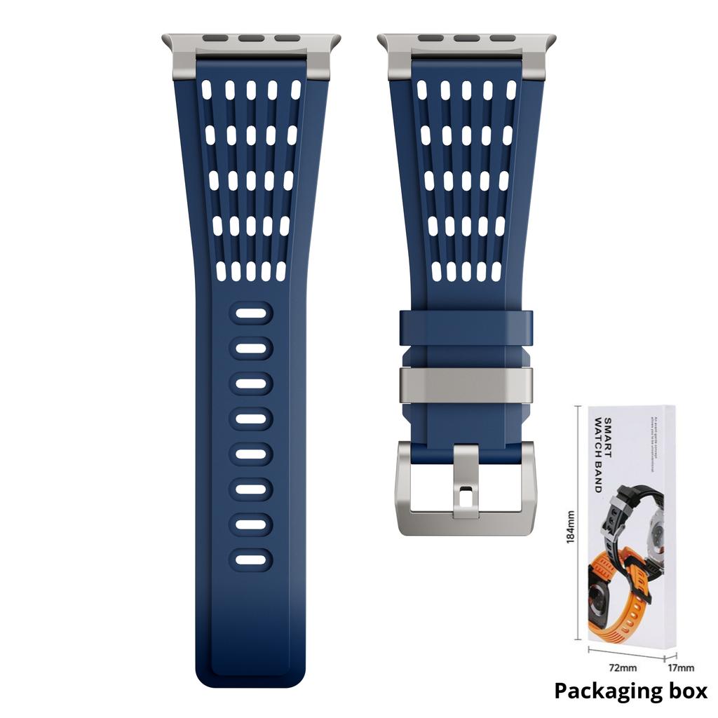 Sports Silicone Bracele For Apple Watch Ultra 4 49mm Series 11 10 46mm 45mm 44mm 42mm Luxury Business Strap for Iwatch 9 8 7 6 5 SE3 Ultra3
