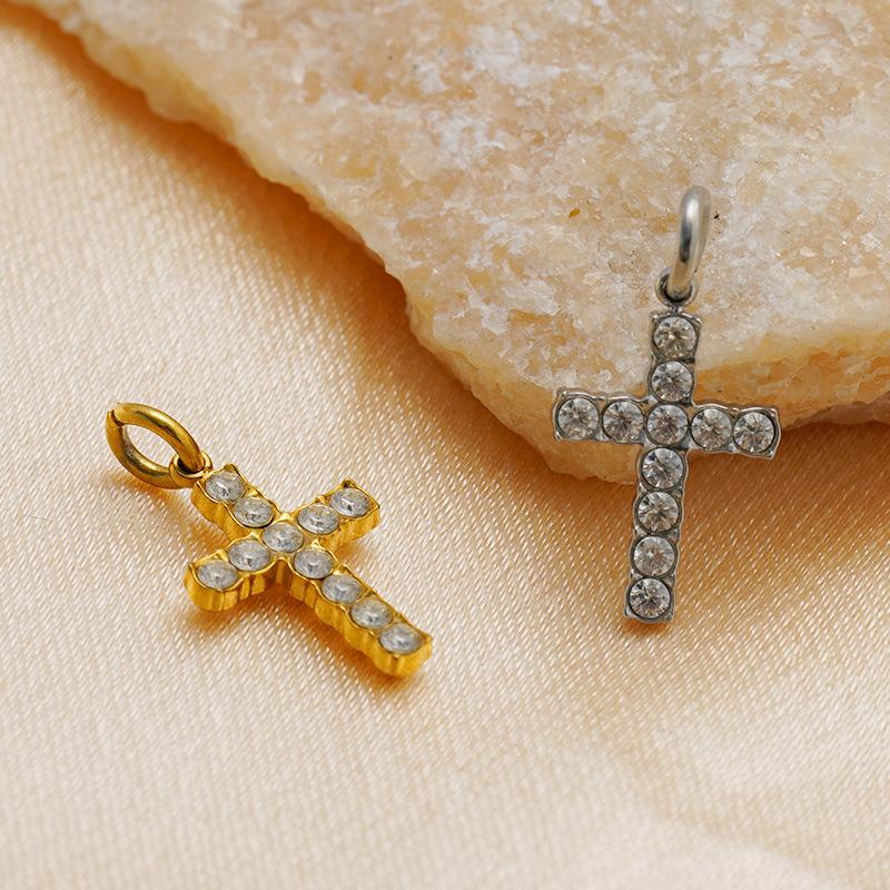 2026 European and American Diamond-inlaid Cross Pendant Ins Style Fashion Personalized Necklace Bracelet Jewelry Accessories