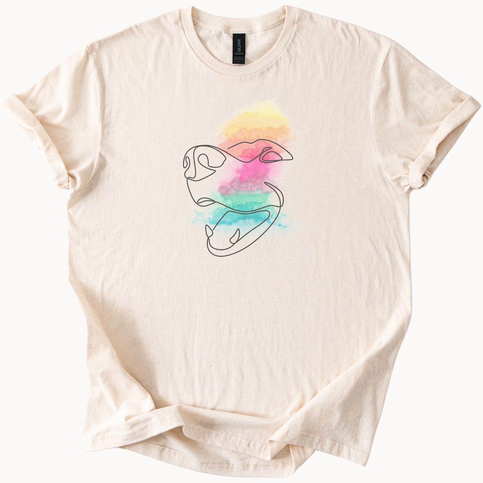 Colorful Abstract Dog Line Art Graphic Tshirt 120