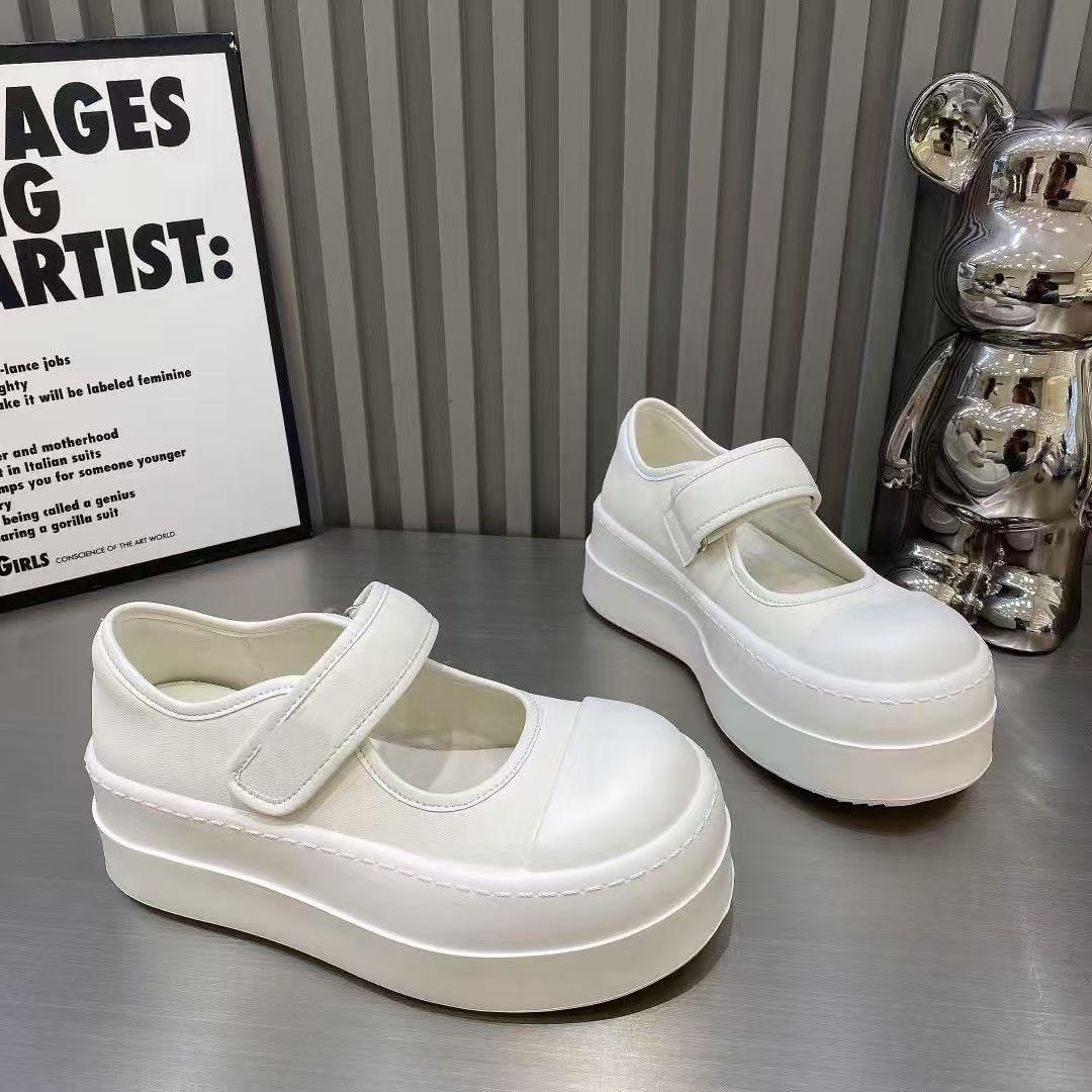 

Французские кожаные туфли Мэри Джейн женские 2025 лето новая липучка уродливые милые ретро большая голова платформа весна и лето одинарные туфли 40