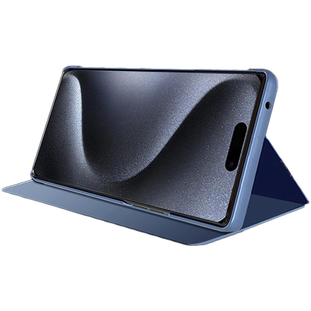 

For iPhone 16 Pro Case View Window Stand Leather Flip Phone Cover Black