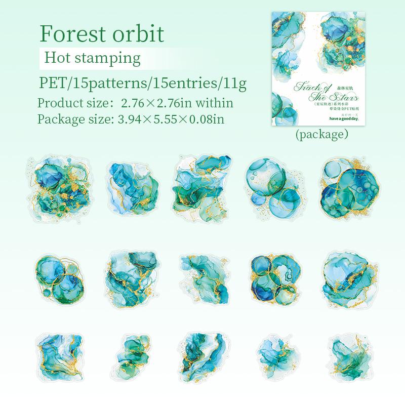 

15 шт. креативные акварельные наклейки для горячего тиснения, палатка для рук, самоклеящиеся этикетки, материалы для скрапбукинга, расходные материалы для журналов