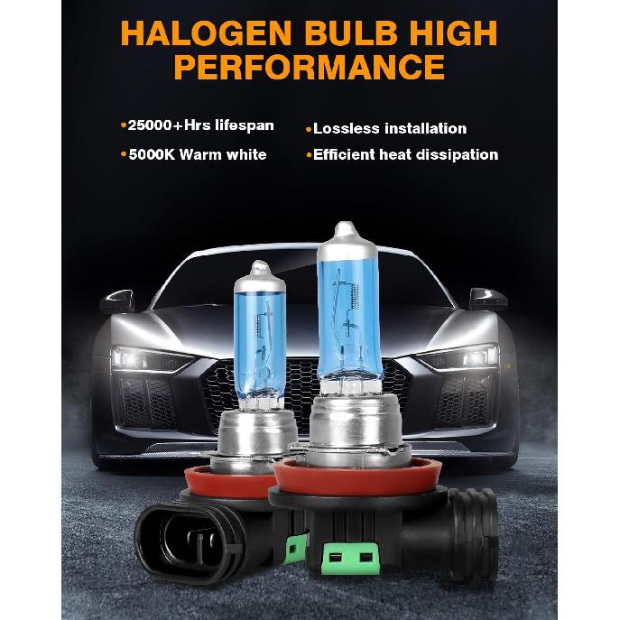 9005 H11 Halogen Headlight Bulbs For Toyota Prius 2010-2011 High Performance Halogen Car Headlight Bulb for Brighter Light, 9005 High Beam+H11 Low