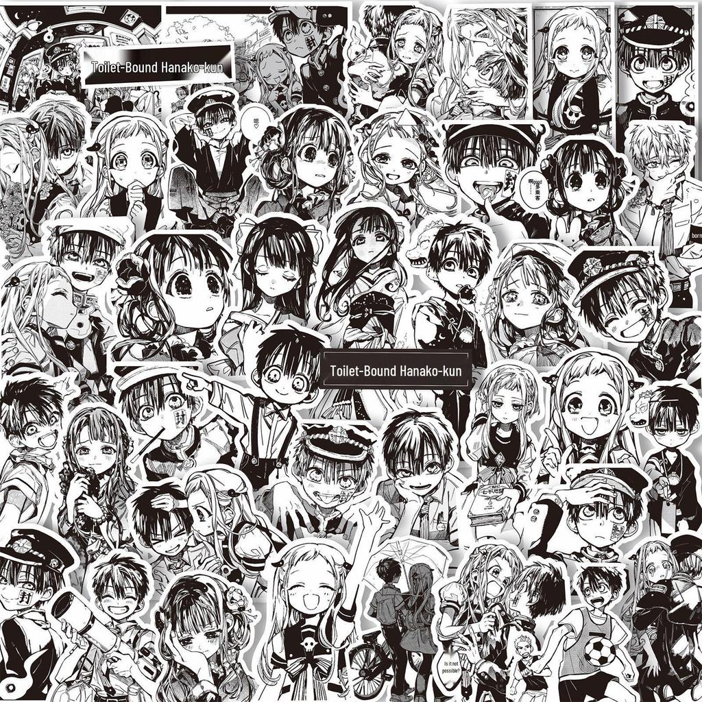 Jibaku Shonen Hanako-kun Anime Stickers & Merch: Yashiro Nene Diary, Notebook, Phone Case - Black & White Collage