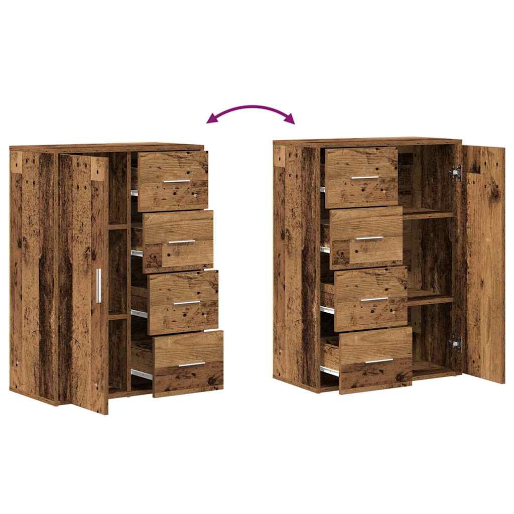 Sideboard 2 pcs Reclaimed Wood Look 60 x 31 x 84 cm Engineered Wood