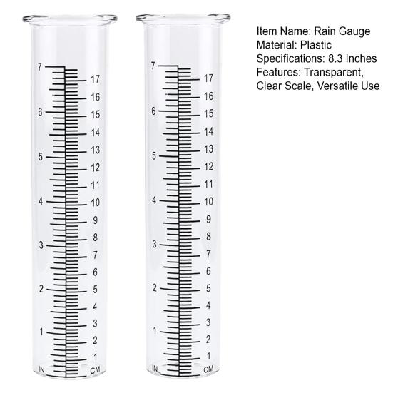 8,3 ιντσών πλαστικός μετρητής βροχής αντικατάστασης σωλήνας ανθεκτικός στο πάγωμα Διαφανείς εξωτερικοί μετρητές βροχής Καθαρής κλίμακας σωλήνας βροχής