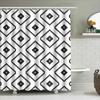 Modern Geometric Black White Shower Curtain For Bathroom Decor Extra Long Waterproof Washable Fabric 72X84 Inches (183 X 213Cm)
