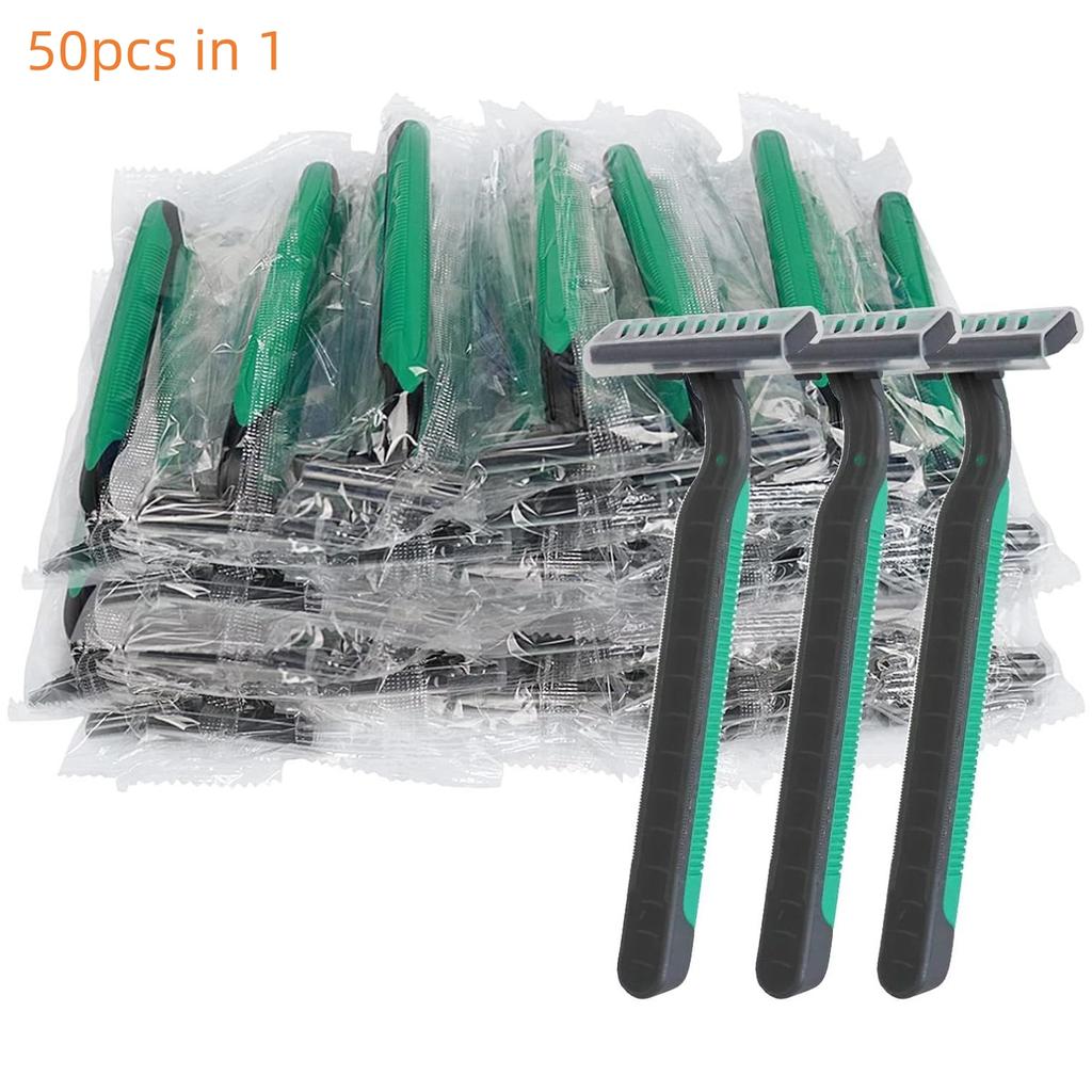 Flame Disposable Razors Bulk, Individually Wrapped Travel, Hotel, Airbnb & Homeless Shavers (50 Pack)