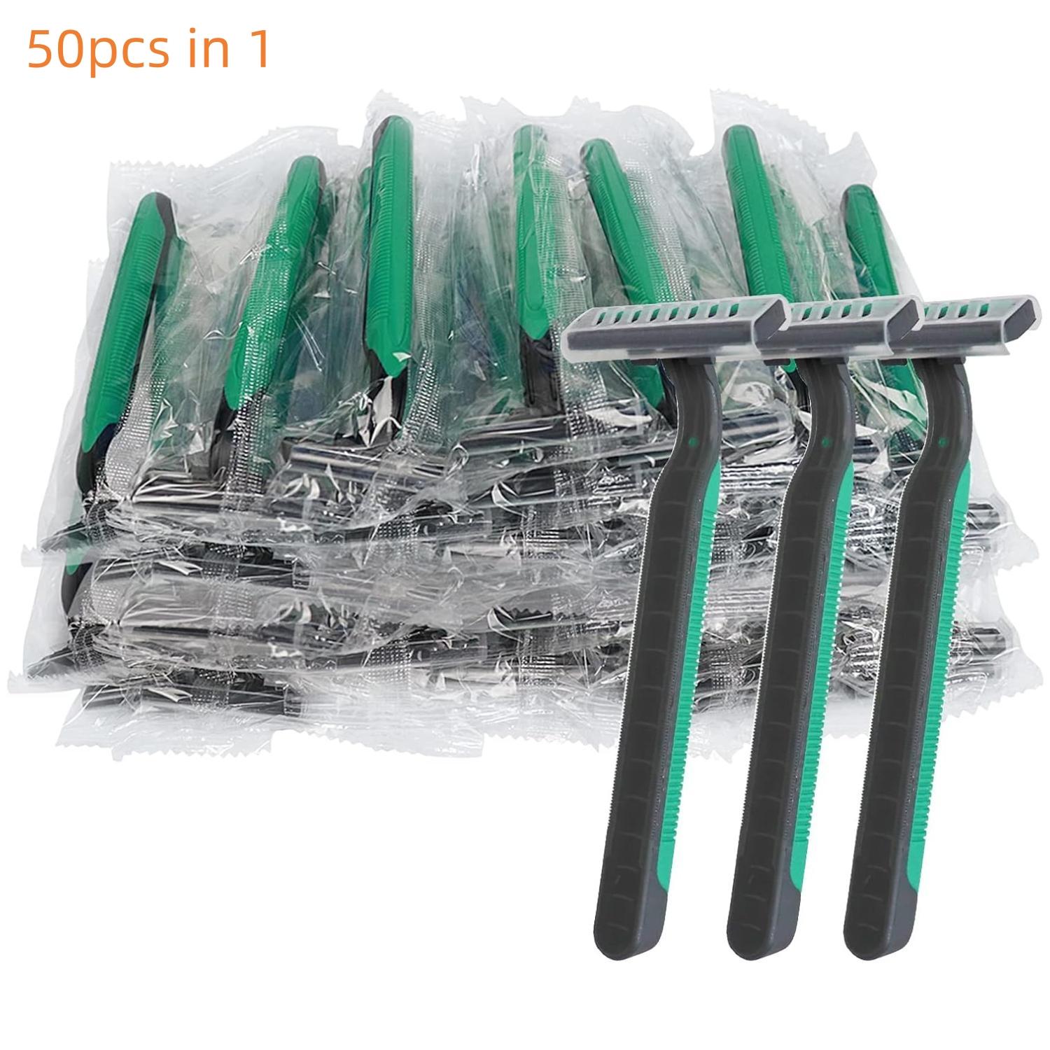 

Flame Disposable Razors Bulk, Individually Wrapped Travel, Hotel, Airbnb & Homeless Shavers (50 Pack) зелений
