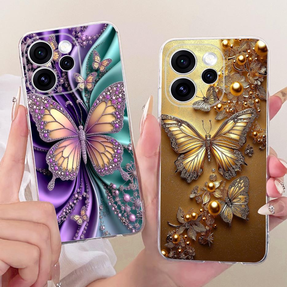 For Oppo Reno 15 FS Case Reno15 F 5G CPH2801 Luxury Butterfly Painted Cover Soft Slim Phone Case For Oppo Reno15 Pro Fundas Bags