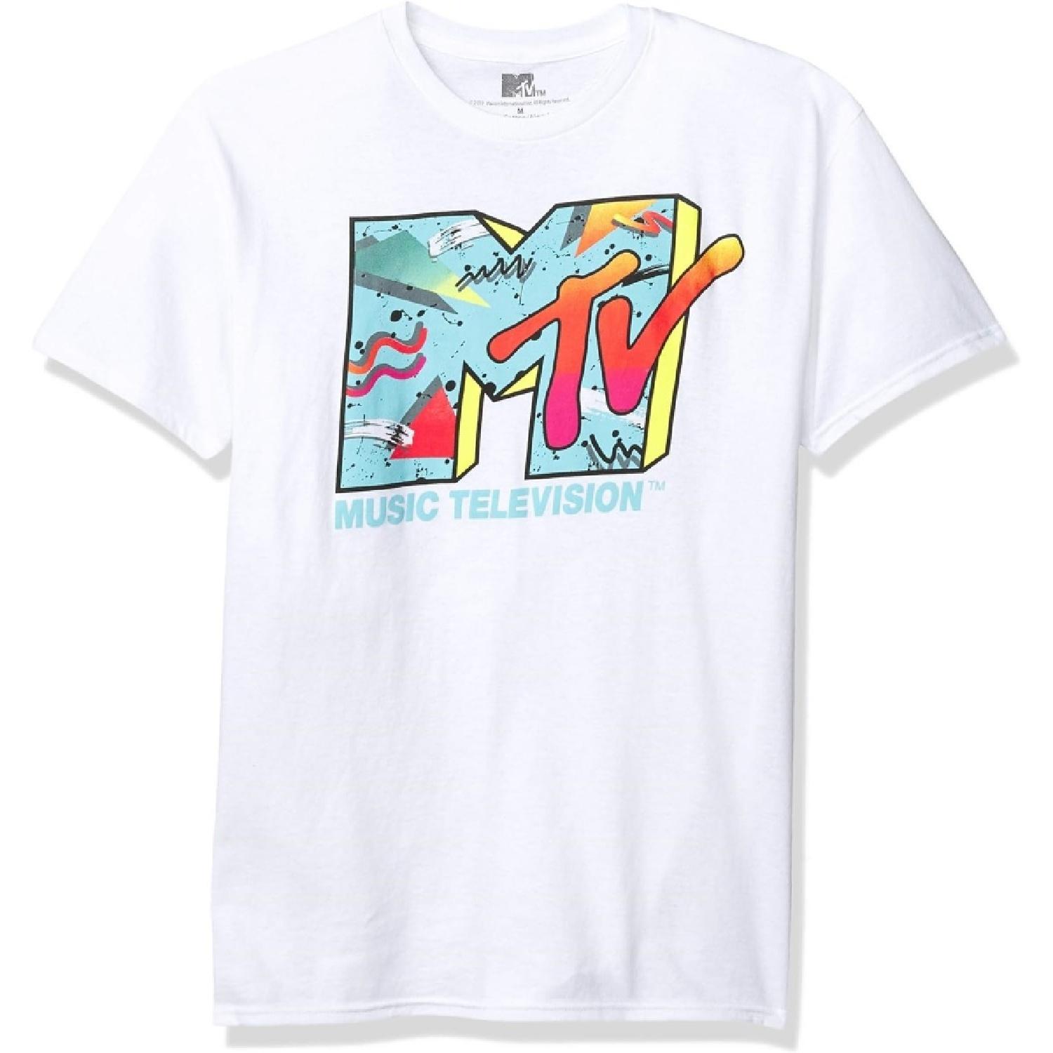 MTV mens Retro Logo T-shirt S белый