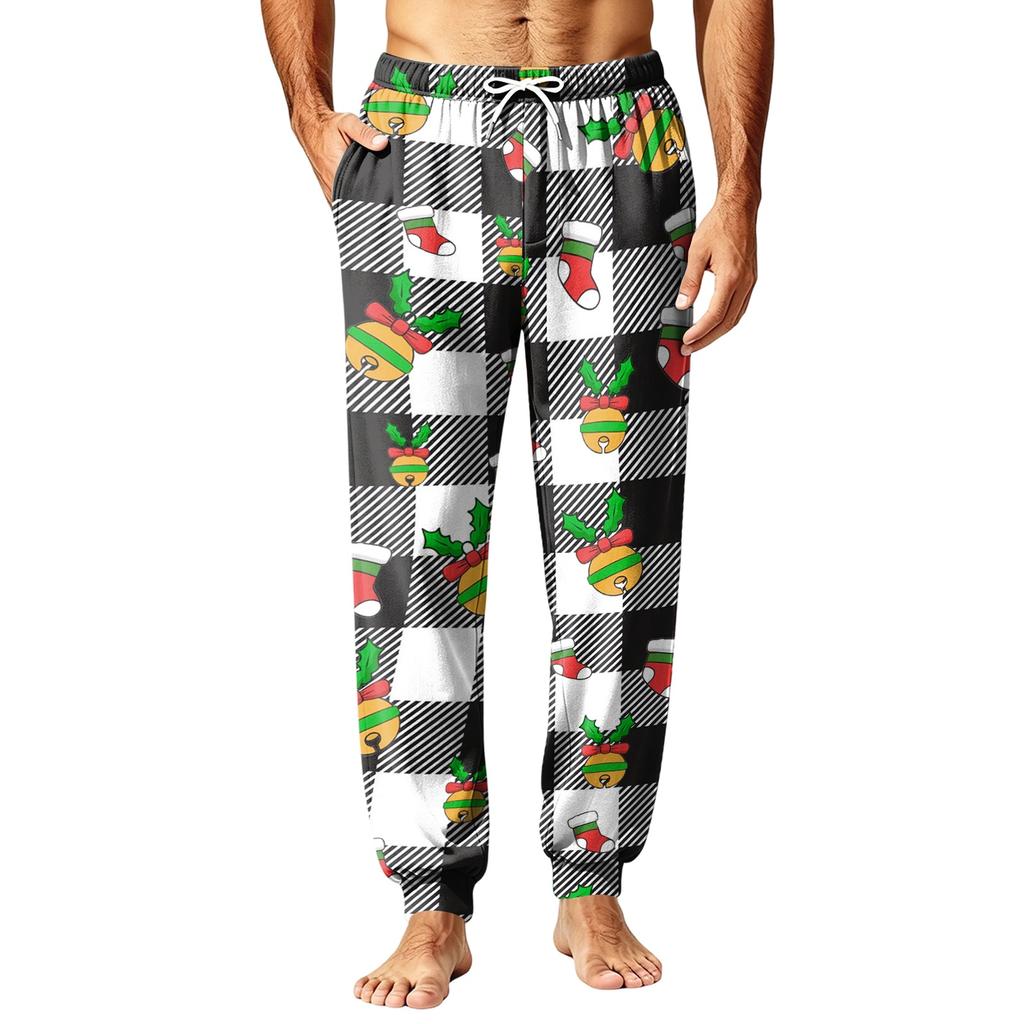 Heren Kerstprint Thermische Pyjamabroek voor Herfst Winter
