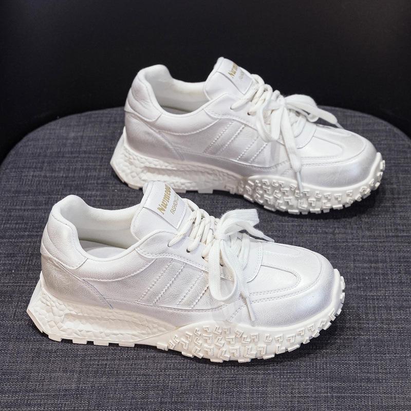 

Do the old inner height increase soft leather German training shoes 2025 early spring thick-soled versatile polished Forrest Gump shoes casual sports 40