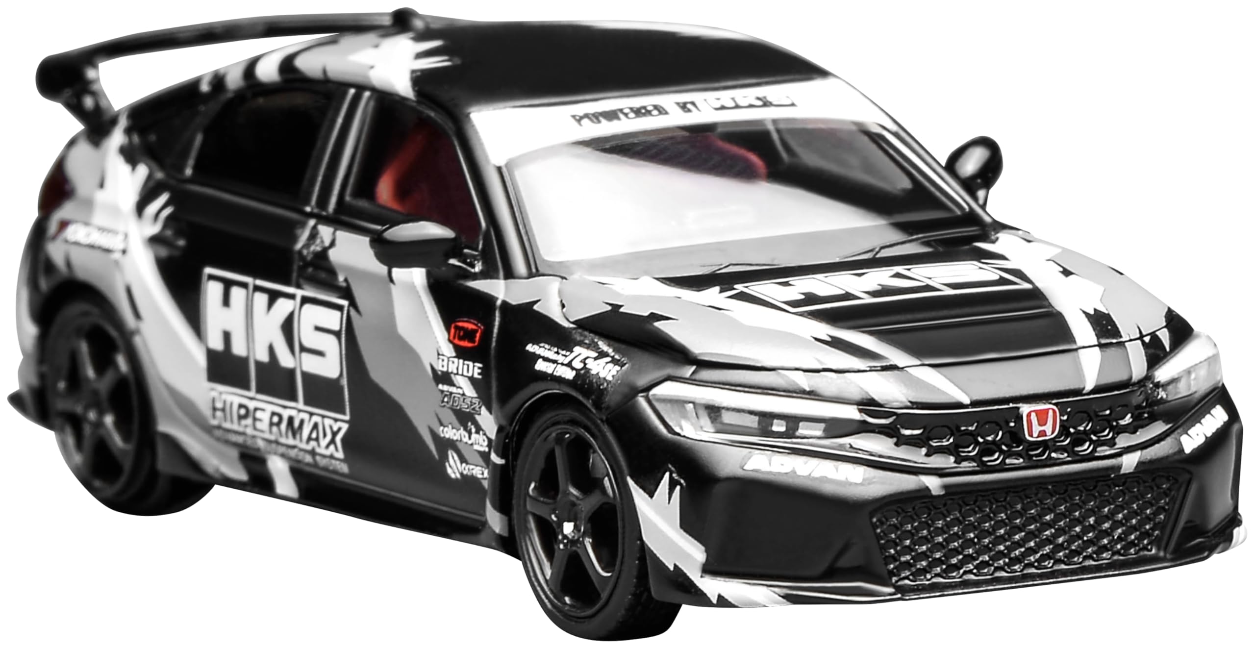 

FREESTYLE MOTORHELIX Масштабная модель Honda Civic Type R Ливрея HKS Матовая черная отделка Модель M65320 1/64 (ФЛ5)