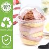 12 oz Plastic Dessert Cups with Dome Lids (No Hole) and Sporks, Clear Disposable Yogurt Parfait Cups with Lids, Individual Party