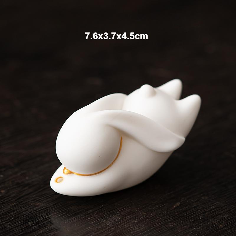 1PCS Cute Cat Ceramic Incense Burners Mini Incense Stick Holder Tea Pet Home Decoration with Mats Tea Ceremony For Buddhist Hall