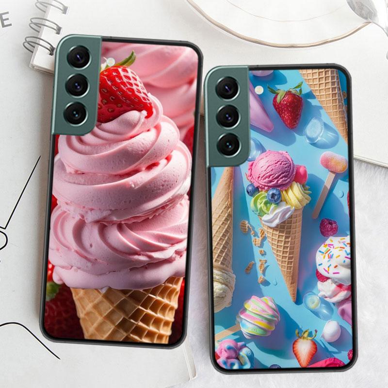 Colorful Ice Cream and Popsicles Phone Case For Samsung Galaxy S22 S25 Ultra S21 S10 Plus S26 Edge S20 S23 S24 FE Cover Sili
