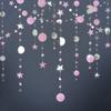 4M Paper Star Round Garland Banner Adult Birthday Party Decorations Kids Boy Girl Baby Shower Hanging Curtain DIY Wedding Decor