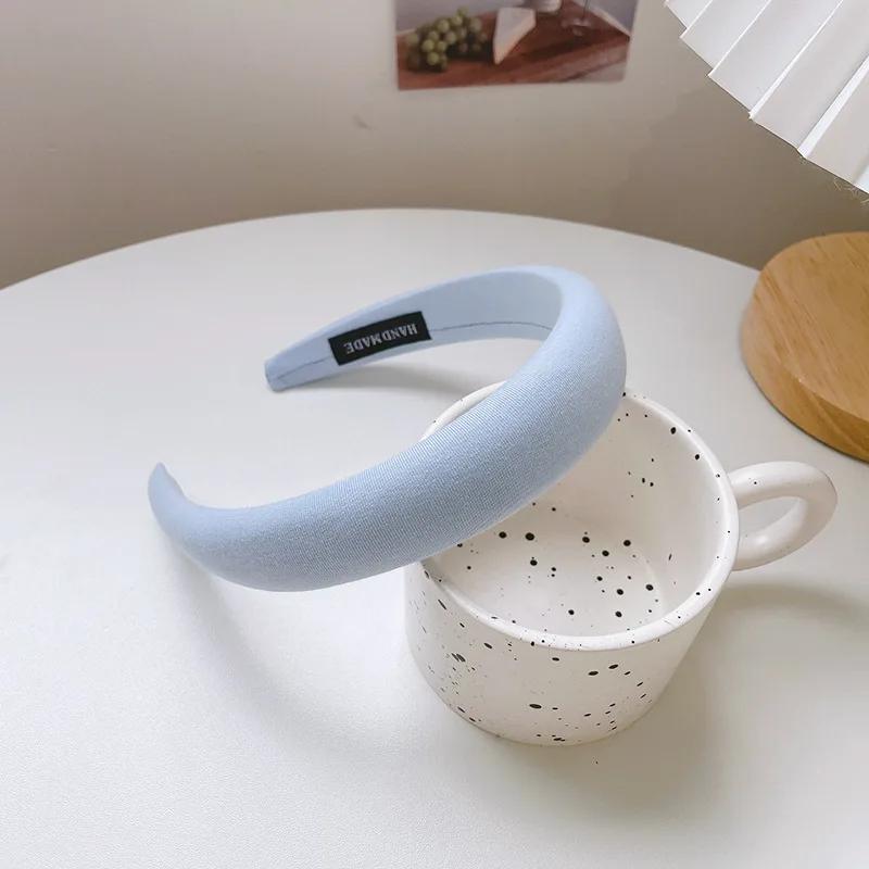 New Fashion Solid Color Wide Hairbands for Women Girls Vintage Simple Soft Elastic Hairband Headwear Hair Accessories
