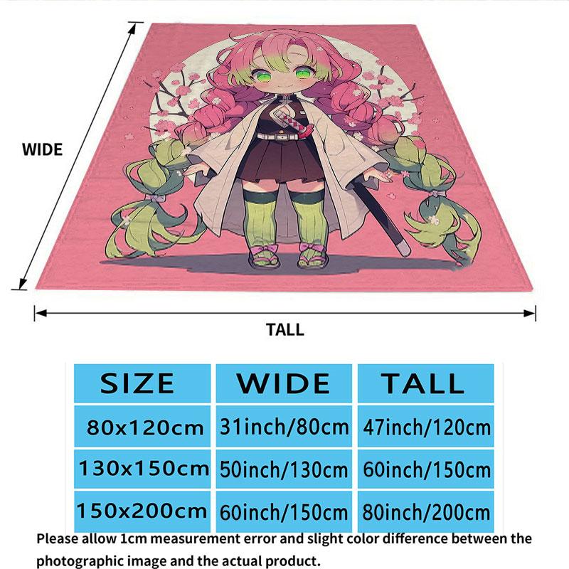 1PC Demon Slayer Patterned Flannel Blanket Suitable For All Seasons For Home Decor Warmth And Comfort Gifts Holiday Present