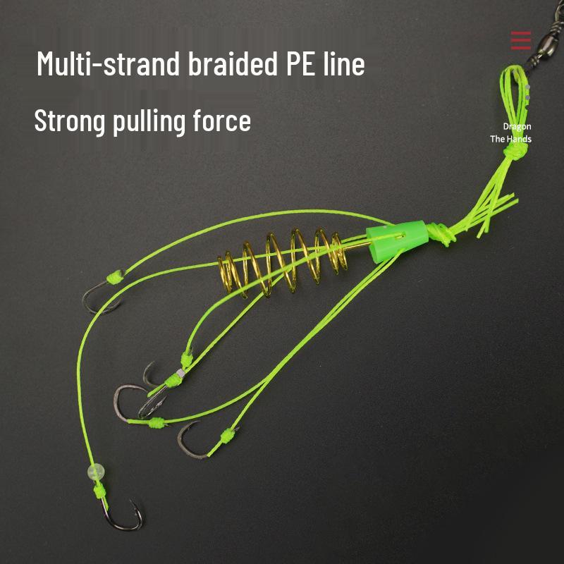 Enhanced Dragon Hand Carp Hook Fluorescent Drum Tackle with Multi-Strand Braided PE Fishing Line