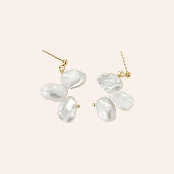 Freshwater Pearl Clover Earrings