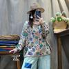 Autumn 2026 Retro Pumpkin Print Distressed Knit Sweater, Loose Round Neck Pullover