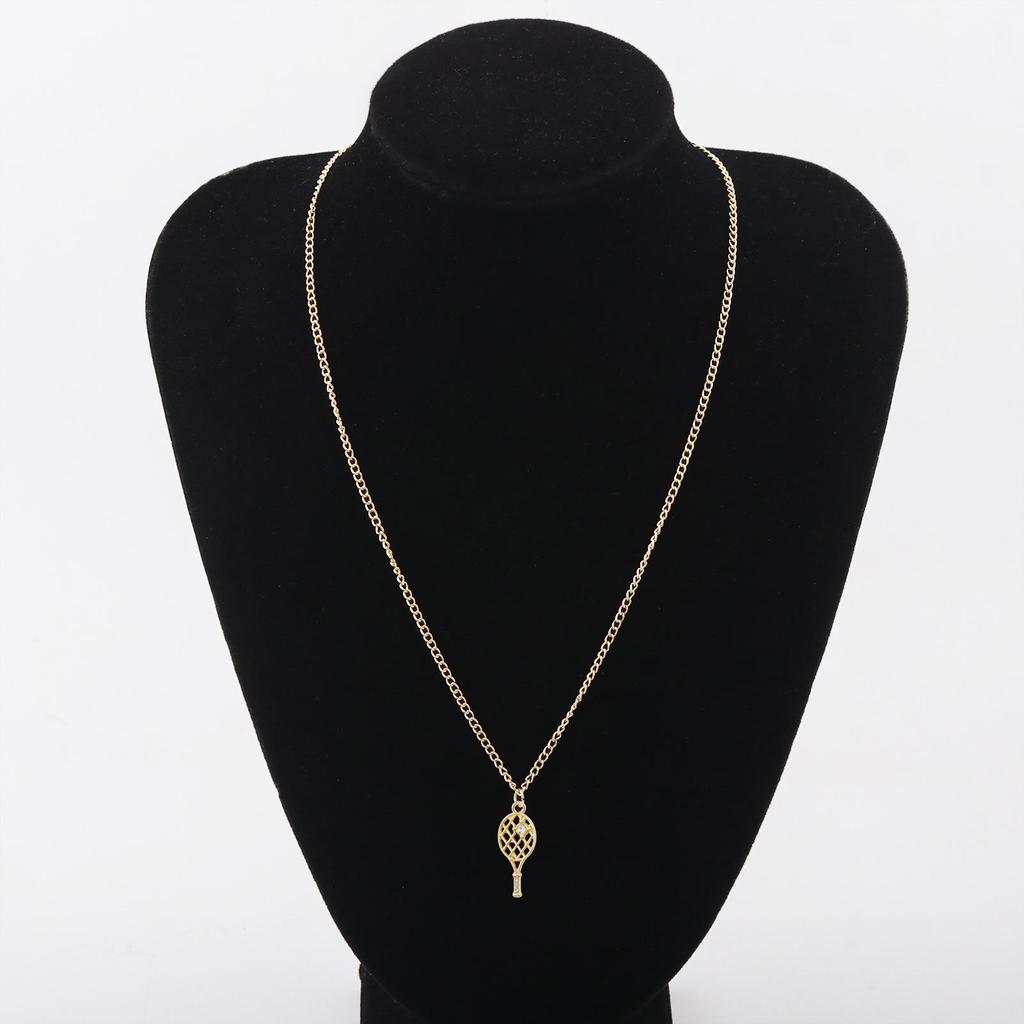 Bling Tennis Racket Diamond Necklace – Elegant Women's Pendant Accessory
