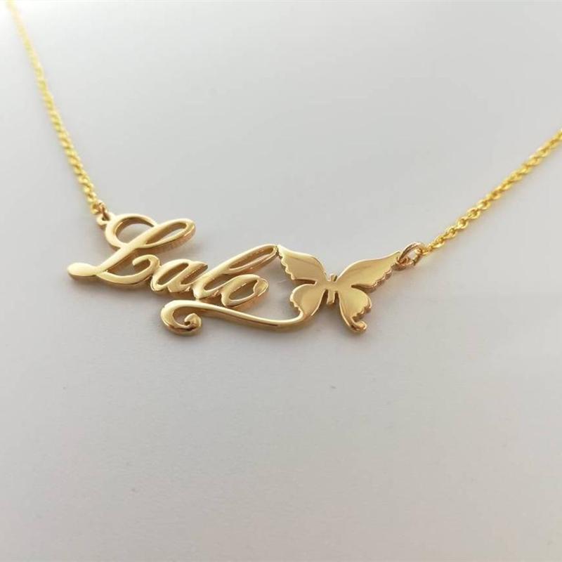 Personalized Butterfly Name Necklaces For Women Girl Favorite Jewelry Custom Ribbon Nameplate Choker Necklace Best Friends Gifts