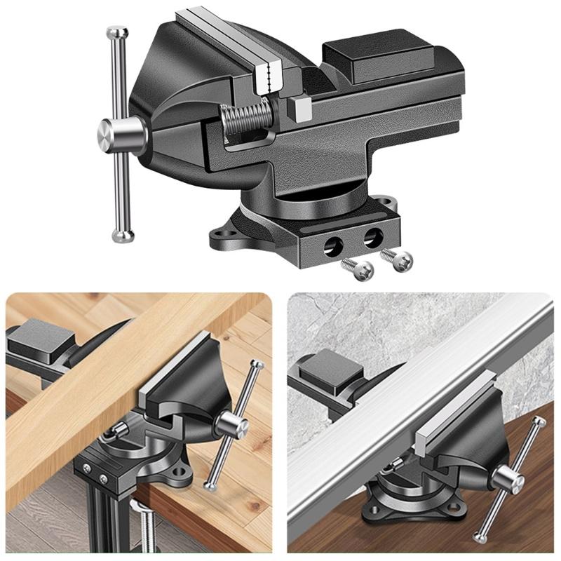 Multipurpose Benches Vise Table For Workbench Clamping Vise Heavy Duty Jaw Swiveling Base for Woodworking Metal