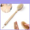 Luxurious Natural Bristle Shower Back Scrubber With Long Wooden Handle For Smooth Skin
