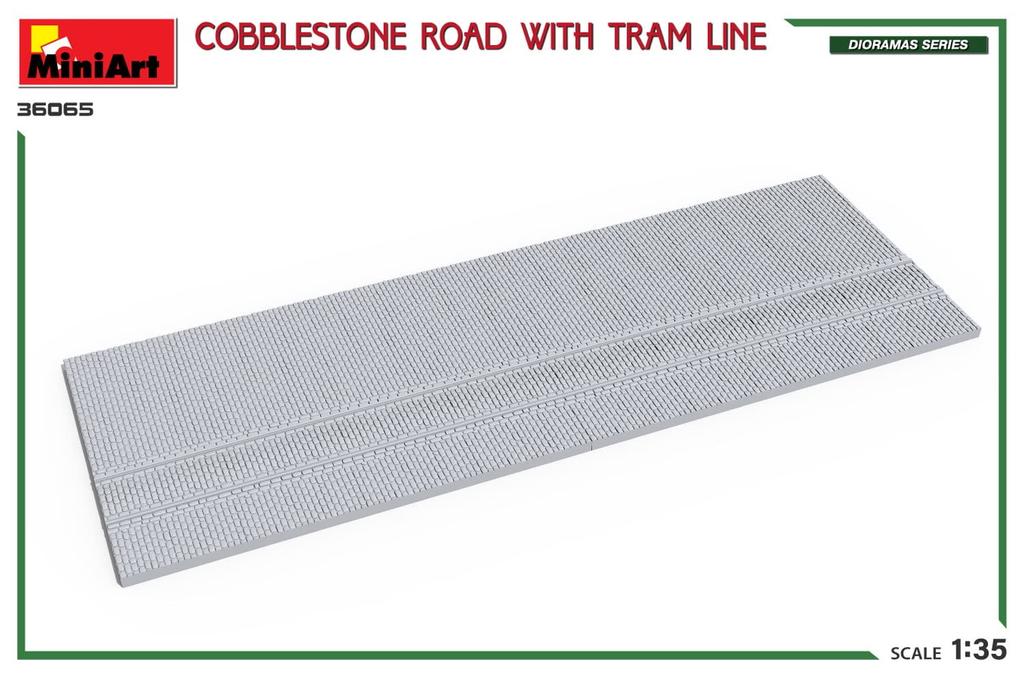 MiniArt Scale Cobblestone Road with Tram Line Plastic Model MA36065 1/35