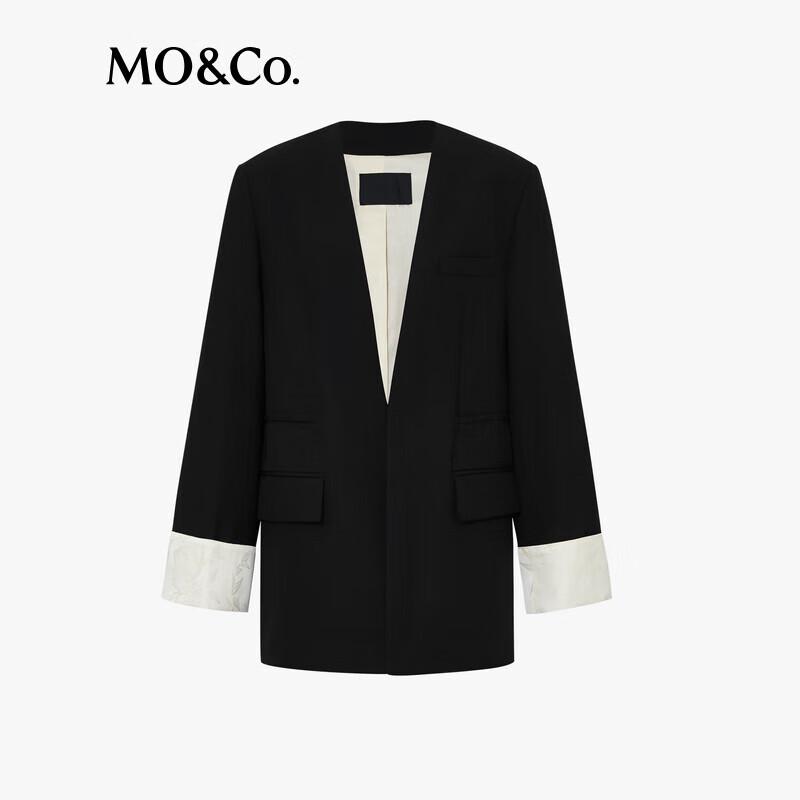 MO&Co. Women's 2024 Autumn Wool Blend New Chinese Style H-Line Blazer