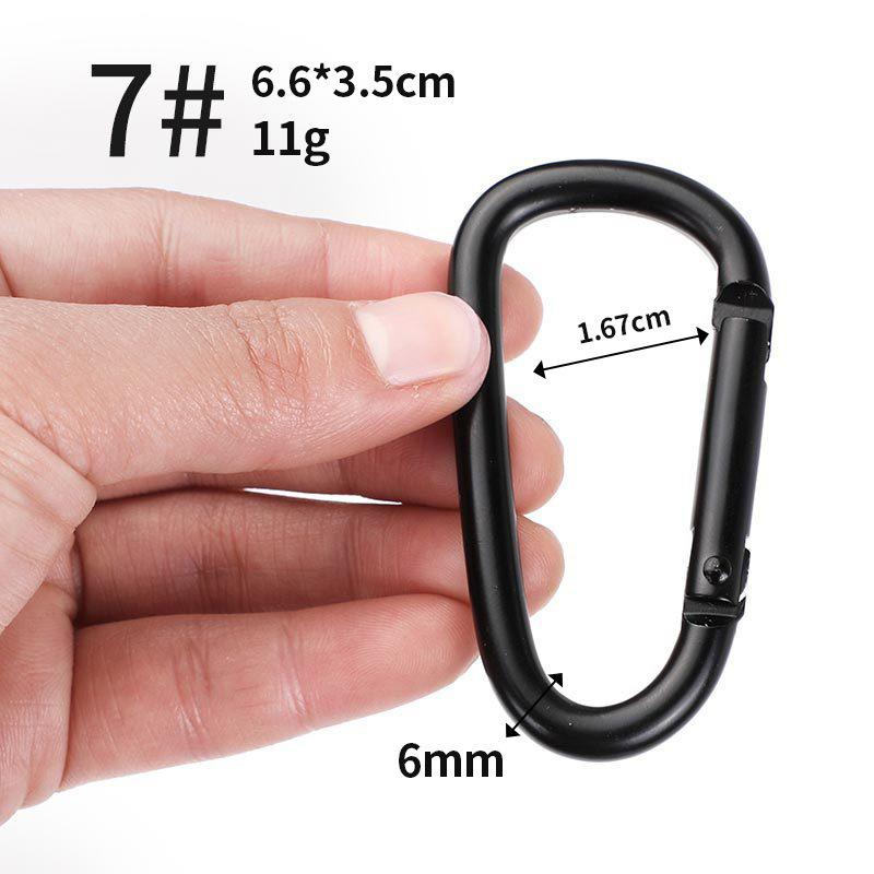 D-Shaped Black Aluminum Carabiner Bluetooth Earphone Case Hook Keychain Ornament
