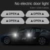 4PCS Reflective Car Door Sticker Auto Safety Warning OPEN Warning Reflector Tape Decal Car Accessories Reflector Sticker
