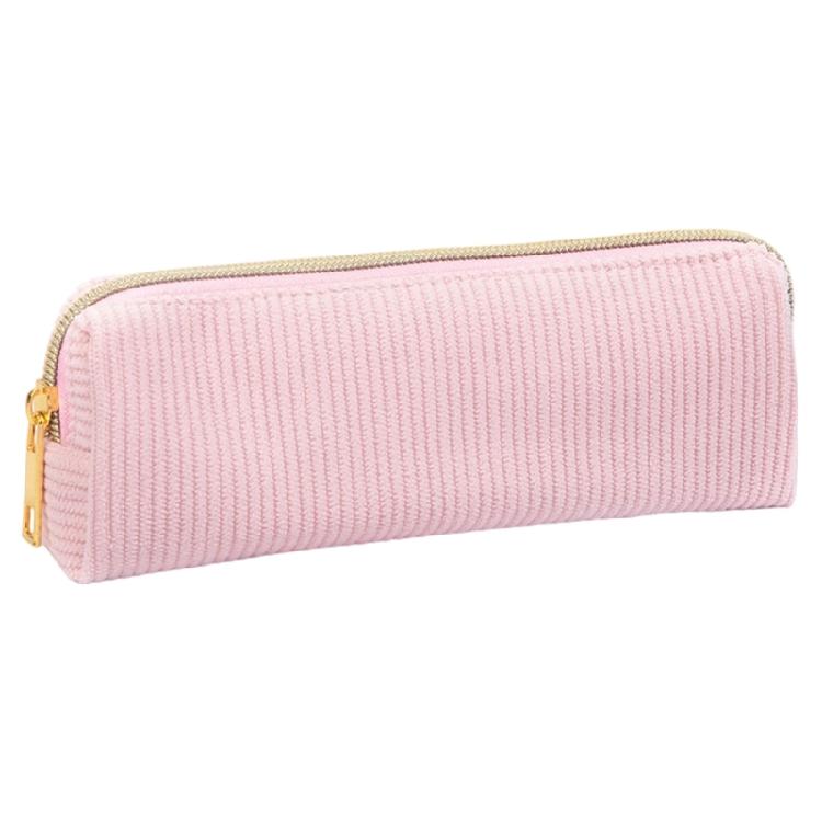 Zippered Closure Pencil Case Light Weight Corduroy Pencil Bag Portable Art Supplies Organiser Pouches For Kid Student