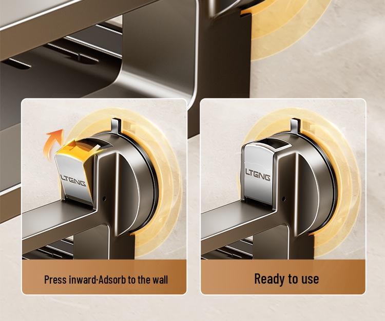 Bathroom Suction Cup Storage Basket - No-Drill Wall-Mounted Organizer