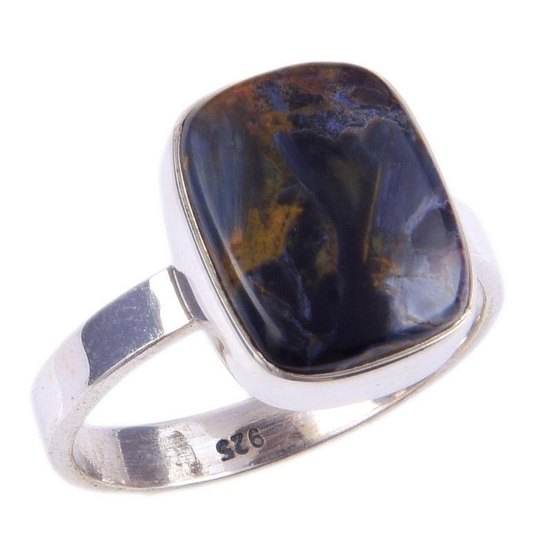 Natural Pietersite Gemstone Handmade 925 Solid Sterling Silver Ring Size 7 N9L76